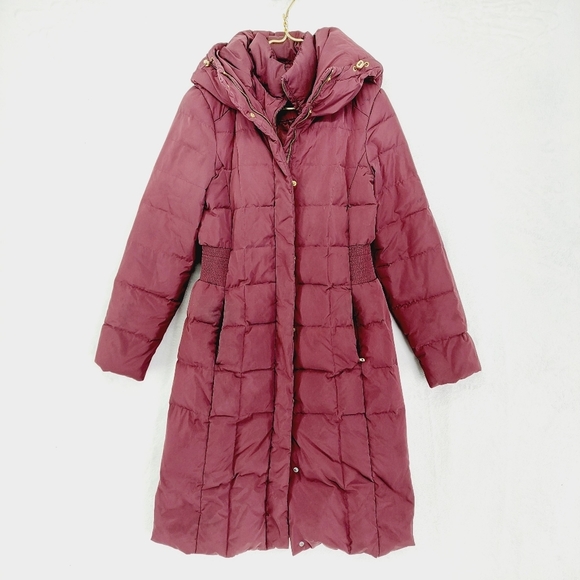Cole Haan Signature in Burgundy Down Zip Up Winter Coat Z71 - Picture 2 of 11
